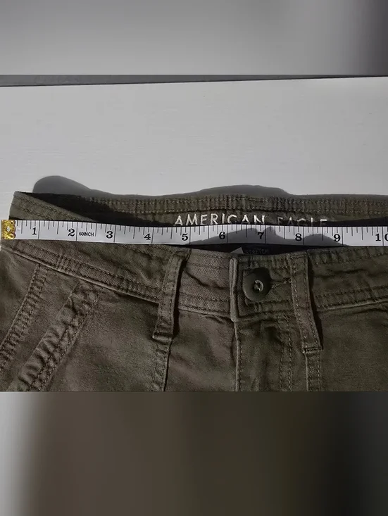 American Eagle Outfitters Olive Green Stovepipe Pants - Picture 4 of 7